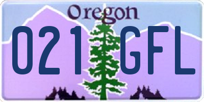 OR license plate 021GFL