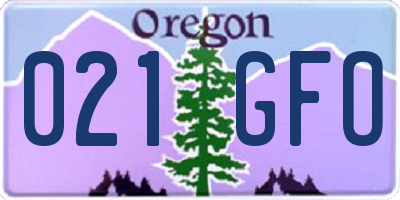 OR license plate 021GFO
