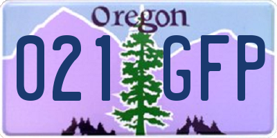 OR license plate 021GFP