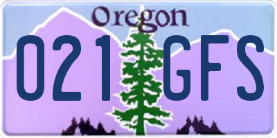 OR license plate 021GFS