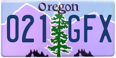 OR license plate 021GFX