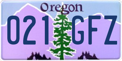 OR license plate 021GFZ