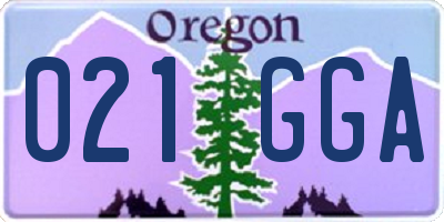 OR license plate 021GGA