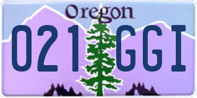 OR license plate 021GGI