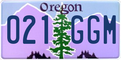 OR license plate 021GGM