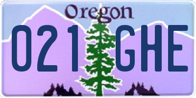 OR license plate 021GHE
