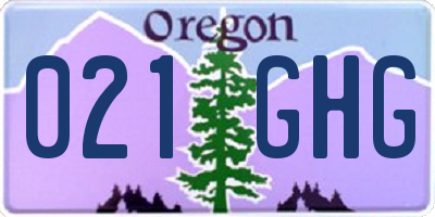 OR license plate 021GHG