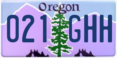 OR license plate 021GHH