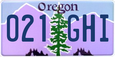 OR license plate 021GHI
