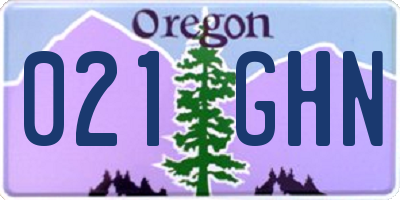 OR license plate 021GHN