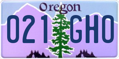 OR license plate 021GHO