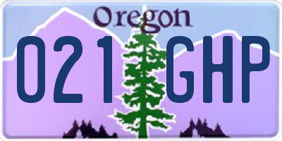 OR license plate 021GHP