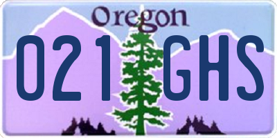 OR license plate 021GHS