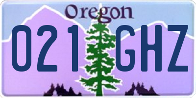 OR license plate 021GHZ