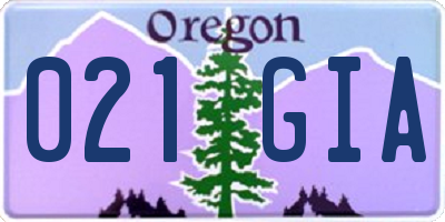 OR license plate 021GIA