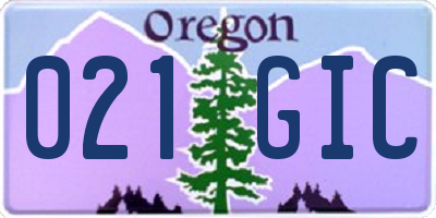 OR license plate 021GIC