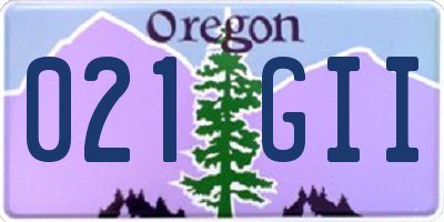 OR license plate 021GII