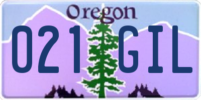 OR license plate 021GIL