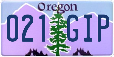 OR license plate 021GIP