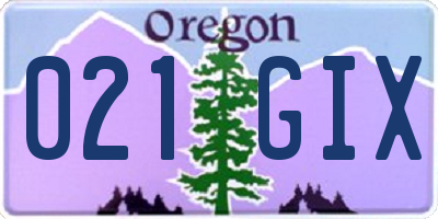 OR license plate 021GIX
