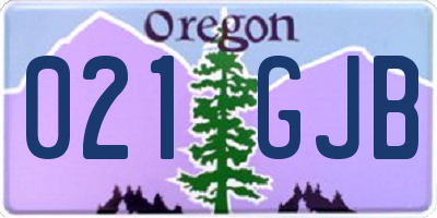 OR license plate 021GJB
