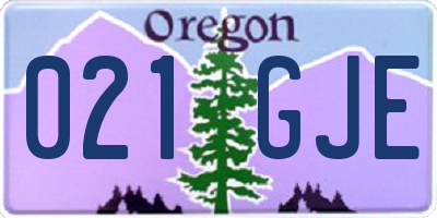 OR license plate 021GJE