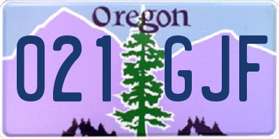 OR license plate 021GJF