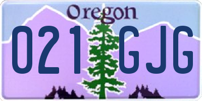 OR license plate 021GJG