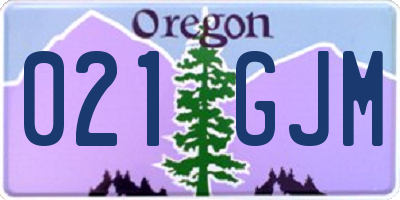 OR license plate 021GJM