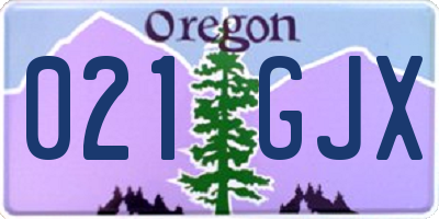 OR license plate 021GJX