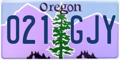 OR license plate 021GJY