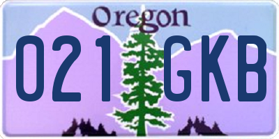 OR license plate 021GKB