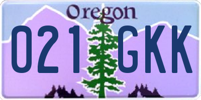 OR license plate 021GKK