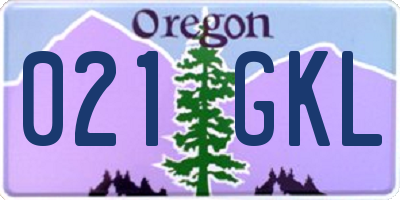 OR license plate 021GKL