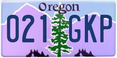 OR license plate 021GKP