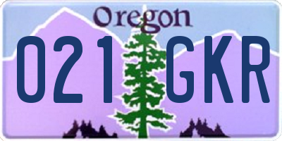 OR license plate 021GKR
