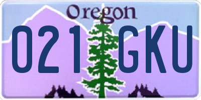 OR license plate 021GKU