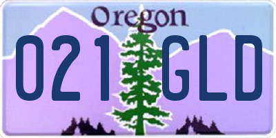 OR license plate 021GLD