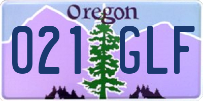 OR license plate 021GLF