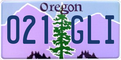 OR license plate 021GLI