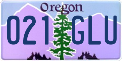 OR license plate 021GLU