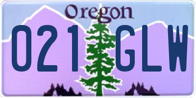 OR license plate 021GLW