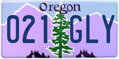 OR license plate 021GLY