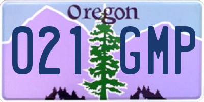 OR license plate 021GMP