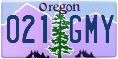 OR license plate 021GMY