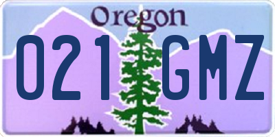 OR license plate 021GMZ