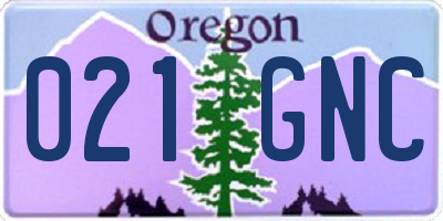 OR license plate 021GNC
