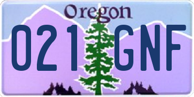 OR license plate 021GNF