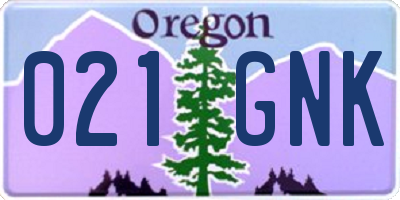 OR license plate 021GNK