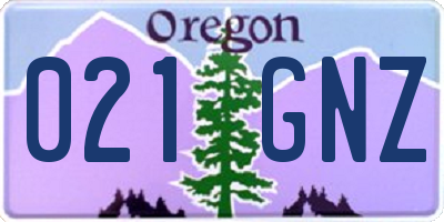 OR license plate 021GNZ